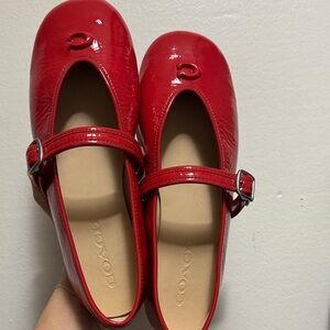Coach Glossy Red Mary Jane Shoes